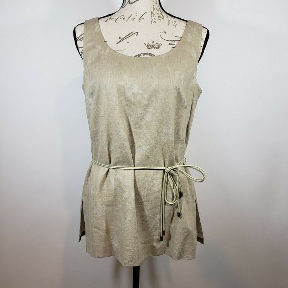 Address by Maggy Linen Blend Tank Top with Waist Tie Size 10 - Picture 1 of 9